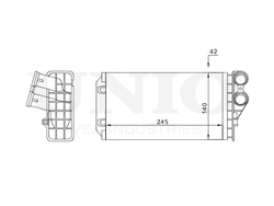 Радиатор отопителя UNIO RAD-20020