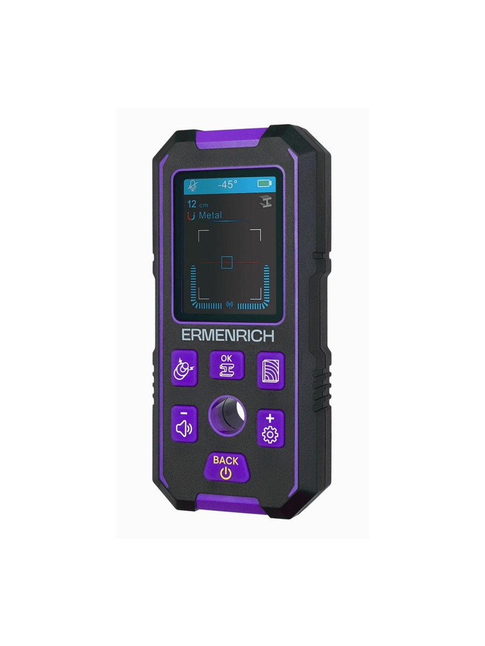 Детектор скрытой проводки Ping SM70 фиолет. Ermenrich 83841