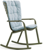 Кресло-качалка пластиковое с подушкой Nardi Folio, агава, голубой