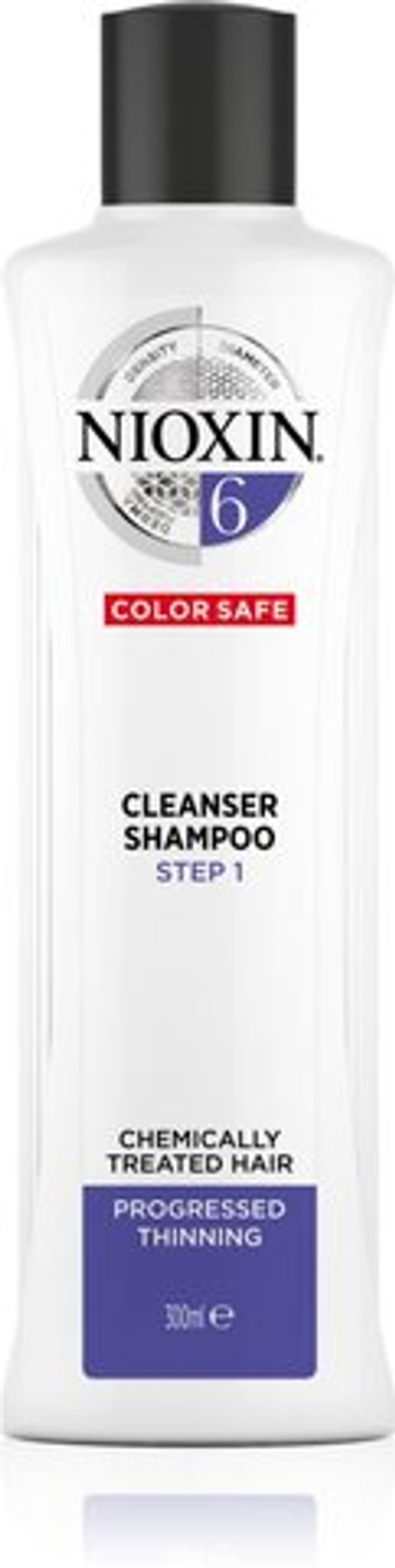 Nioxin System 6 Color Safe Cleanser Shampoo - очищающий шампунь для обесцвеченных волос /   300  ml  / GTIN 8005610494791