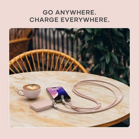 Зарядный кабель/ремень через плечо Satechi OntheGo Crossbody Lanyard Cable 60W 1.5 м (ST-LOTGLR) Desert Rose