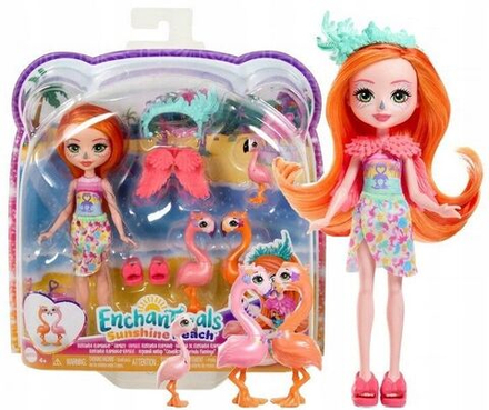 Кукла Enchantimals Mattel - Кукла Флоринда Фламинго + набор домашних животных, Семья фламинго - Энчантималс HRX85