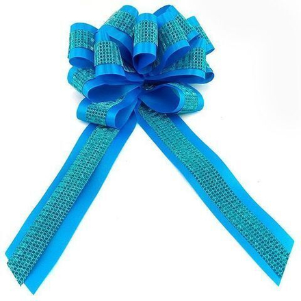 Бант-шар С глиттером Комбо, Голубой / 16см*4,5см