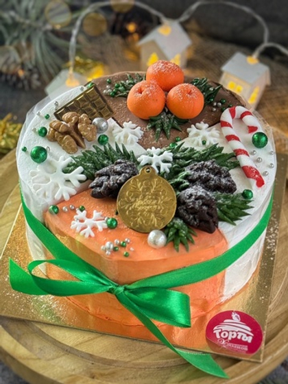 Торт «Четвертинки» 1,2 кг №512 Новый год