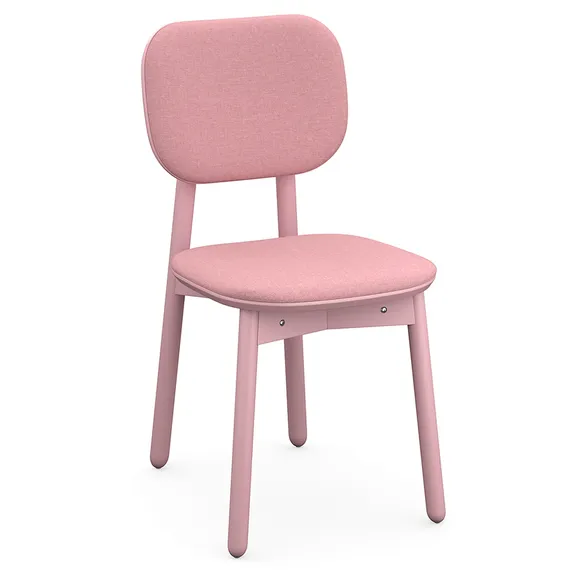 Стул с обивкой Saga, рогожка, розовый