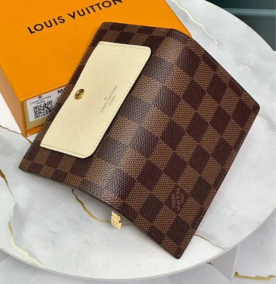 Мини-кошелек Louis Vuiton Portefeuille Juliet Damier Crème, бежевый