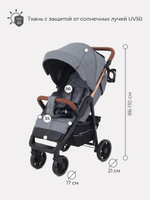 Коляска детская MOWBaby "RIDE" RA088 Gold Grey