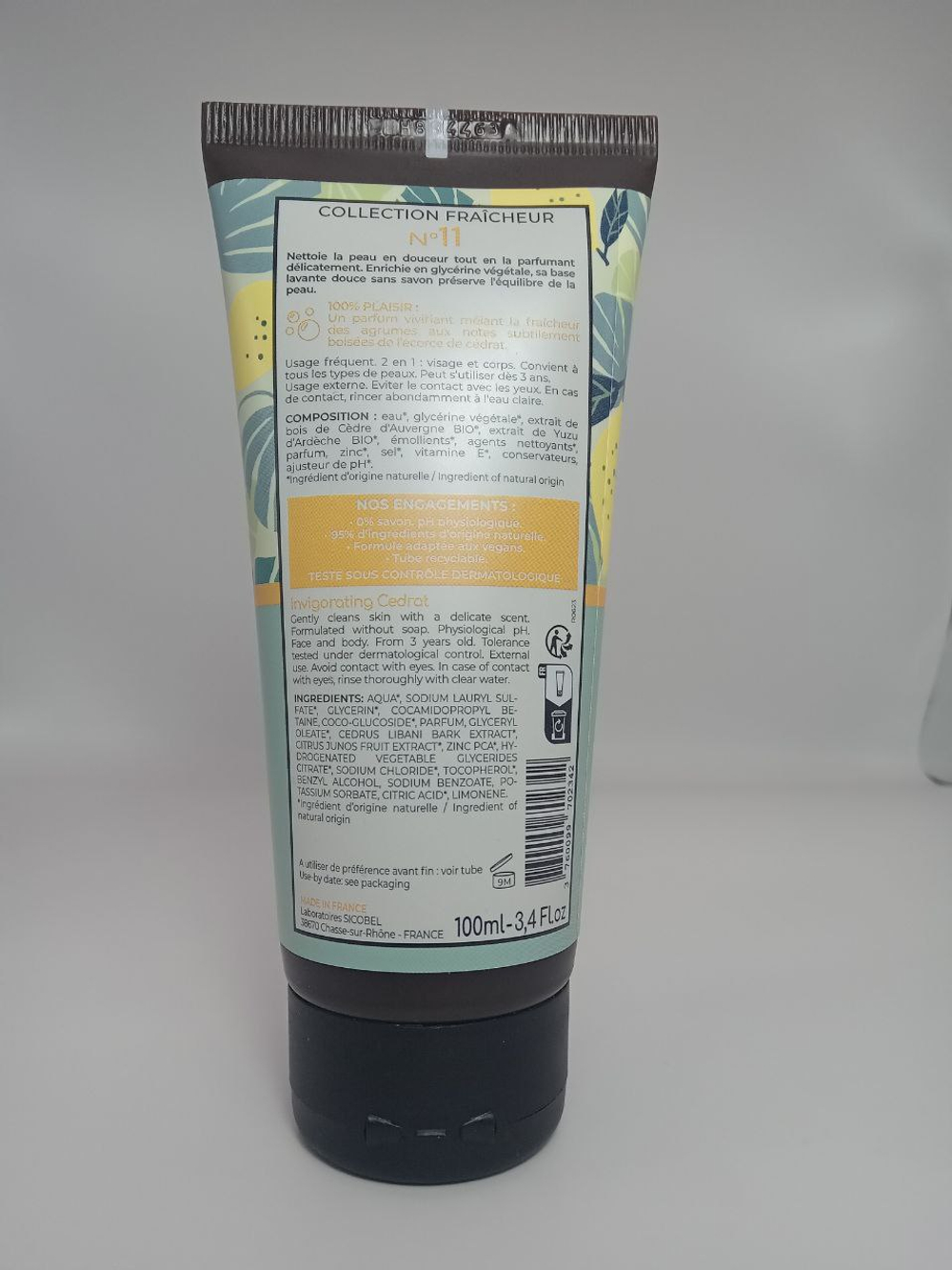 Гель для душа Бодрящий Цитрон Osmaé Vivifiant Cédrat, 100 мл