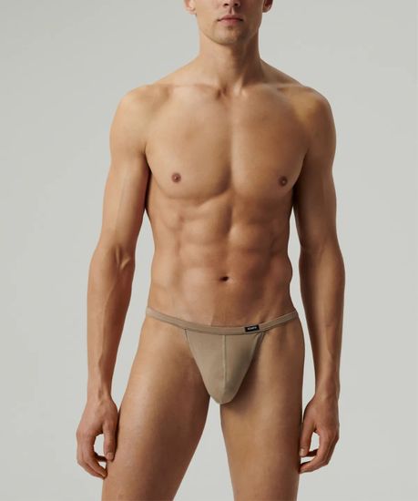 Мужские трусы(1шт) стринги Atlantic MP-1586, микромодал, бежевый