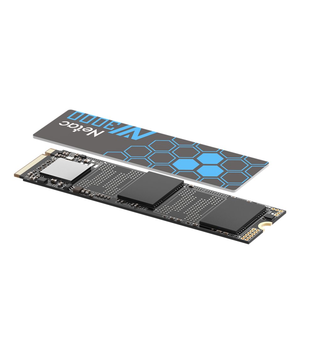 Ssd накопитель Netac SSD NV3000 1TB PCIe 3 x4 M.2 2280 NVMe 3D NAND, R/W up to 3100/2100MB/s, IOPS(R4K) 220K/160K, TBW 600TB, with heat sink, 5y wty