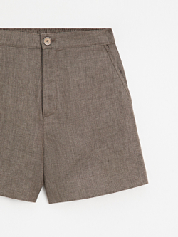 Massimo Dutti Короткие льняные бермуды, серо-коричневый