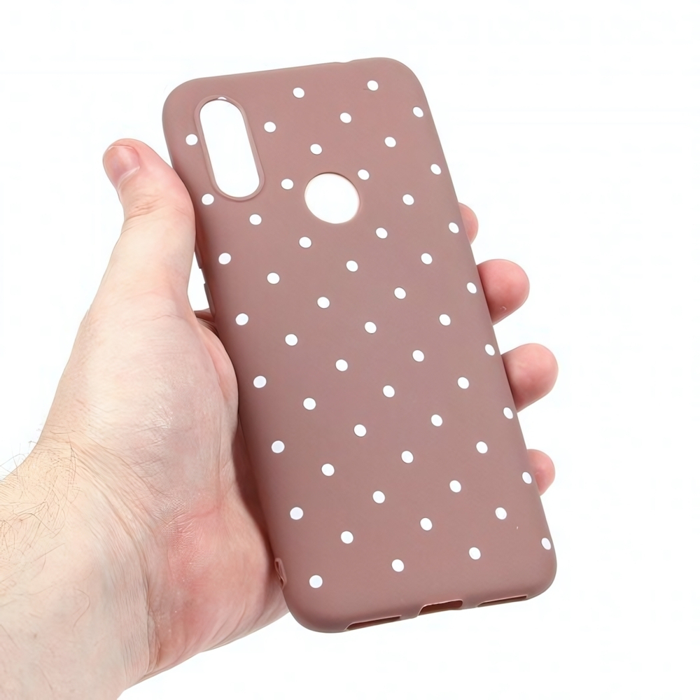 Чехол ТПУ в горошек для Xiaomi Redmi 7, 011374 Черный