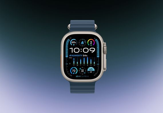 Часы Apple Watch Ultra 2 GPS + Cellular 49 мм, титановый корпус, ремешок Ocean Темно-синего цвета