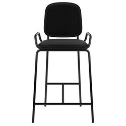 Стул полубарный Ror, 2 Frame, велюр, черный/черный