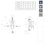 Встраиваемый смеситель для душа на 2 выхода URBAN CHIC 211502SOC золото