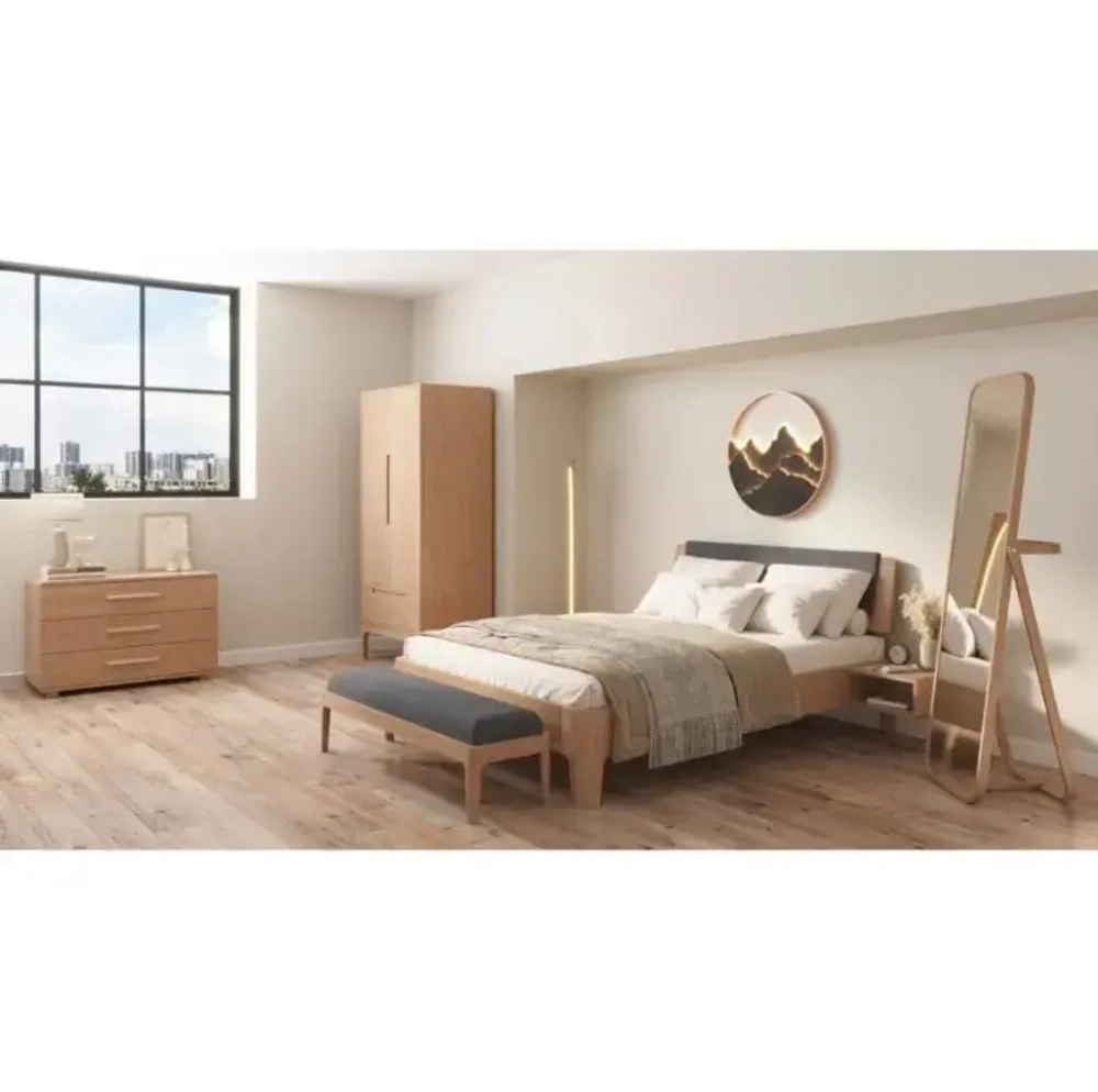 Кровать с тумбами из дуба Lugos'Art modern