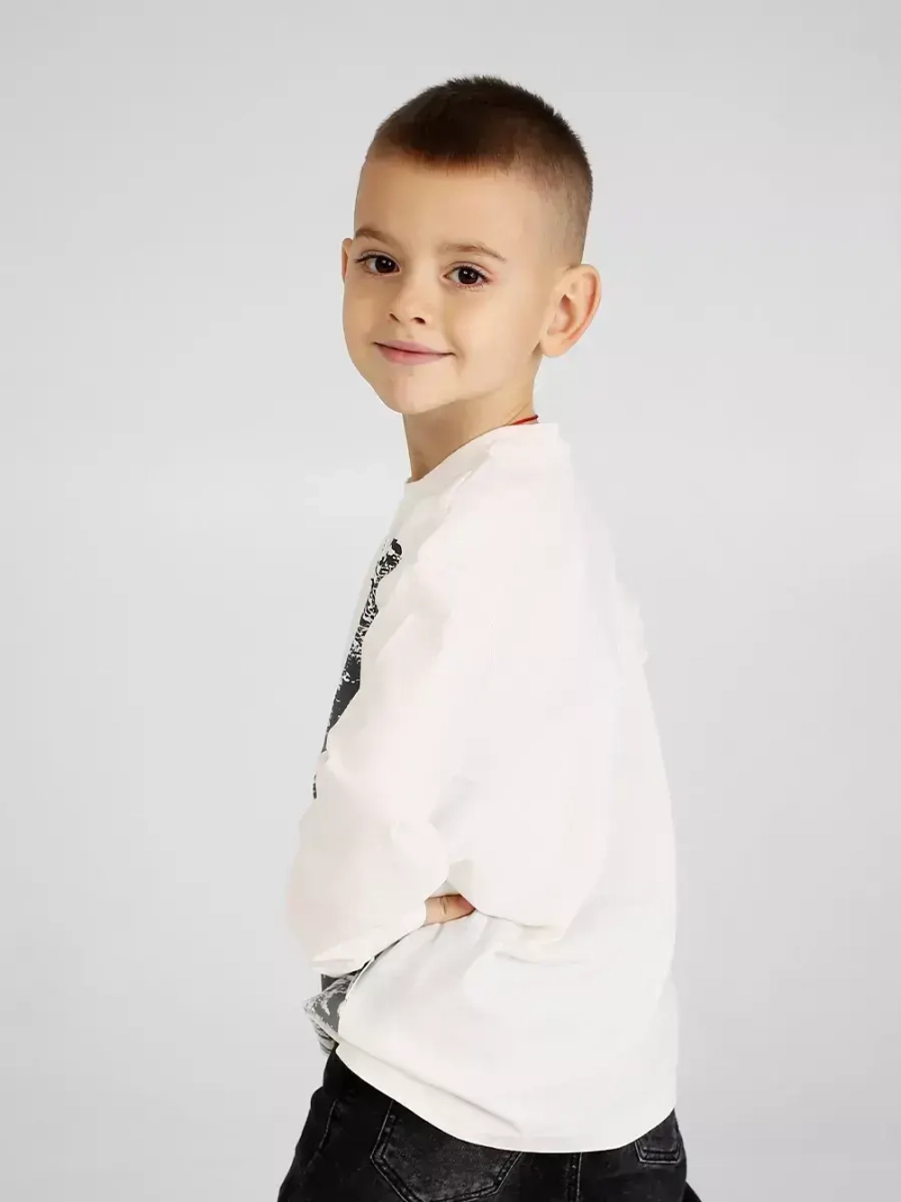 Лонгслив школьный для мальчика с принтом