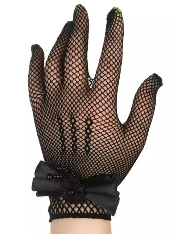 перчатки гипюровые к платью Wednesday на Хэллоуин y2k