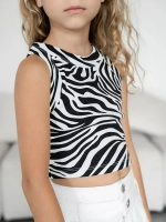 Летний кроп топ трикотажный детский