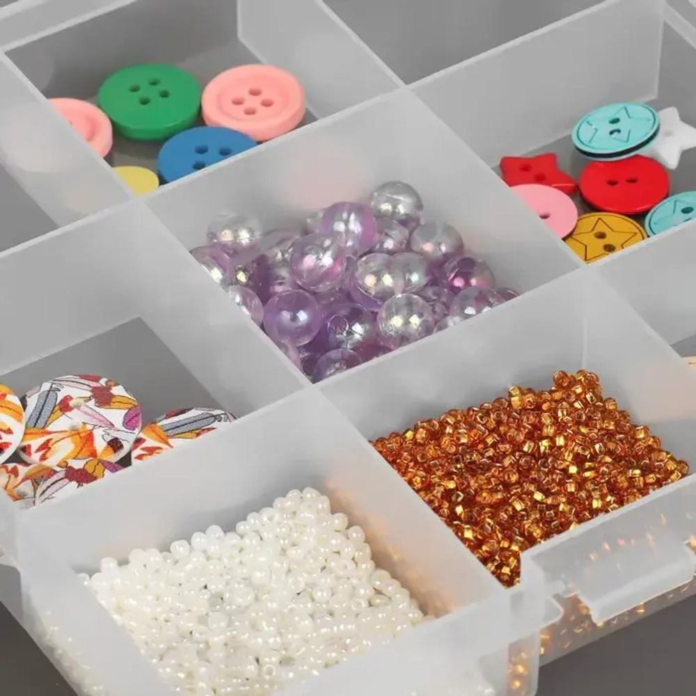 Контейнер для мелочей «ЭКСПЕРТХАУС», прозрачный, 13,5*13,7*2,3см