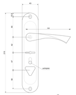 Ручка дверная на планке HP-42.0123-S-C Avers