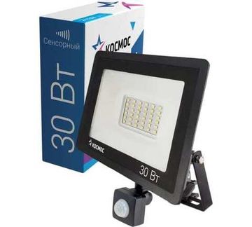 Прожектор светодиодный КОСМОС 30Вт 6500К  2400 Лм IP65 Super Slim 185х42х128