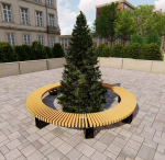 Садово-парковая скамейка «Сити» брус 30х60, сосна, круг 9425мм, дуб