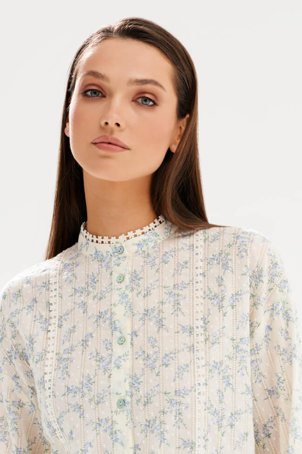 23507 Блузка женская (цветочный принт)