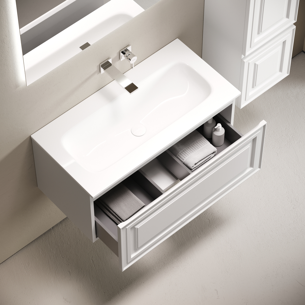 Тумба подвесная Sancos Very c одним ящиком 890х445х406, Bianco, VR90W