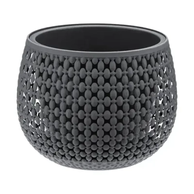 Кашпо Пирула D175мм 1,5л с вставкой графитовый (комплект 5 шт)