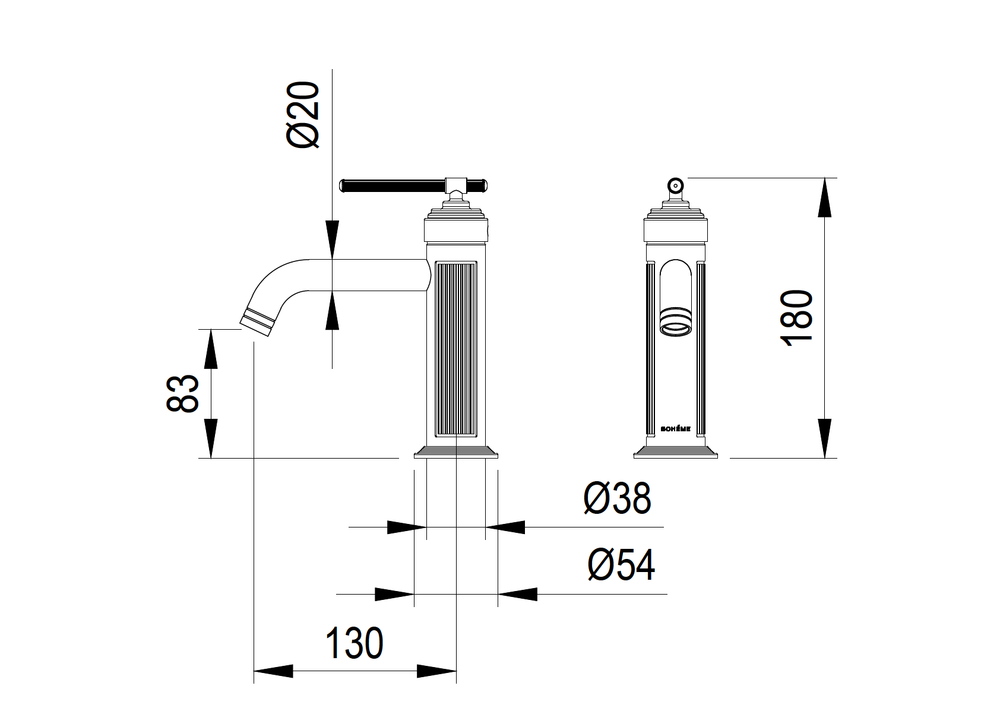 Смеситель для умывальника ETERNA BRONZE