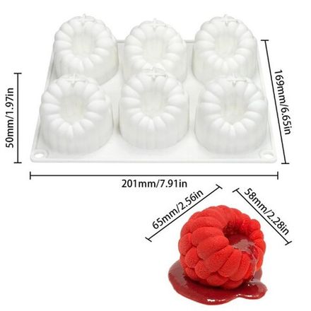 Форма силиконовая для муссовых Малина 6в1