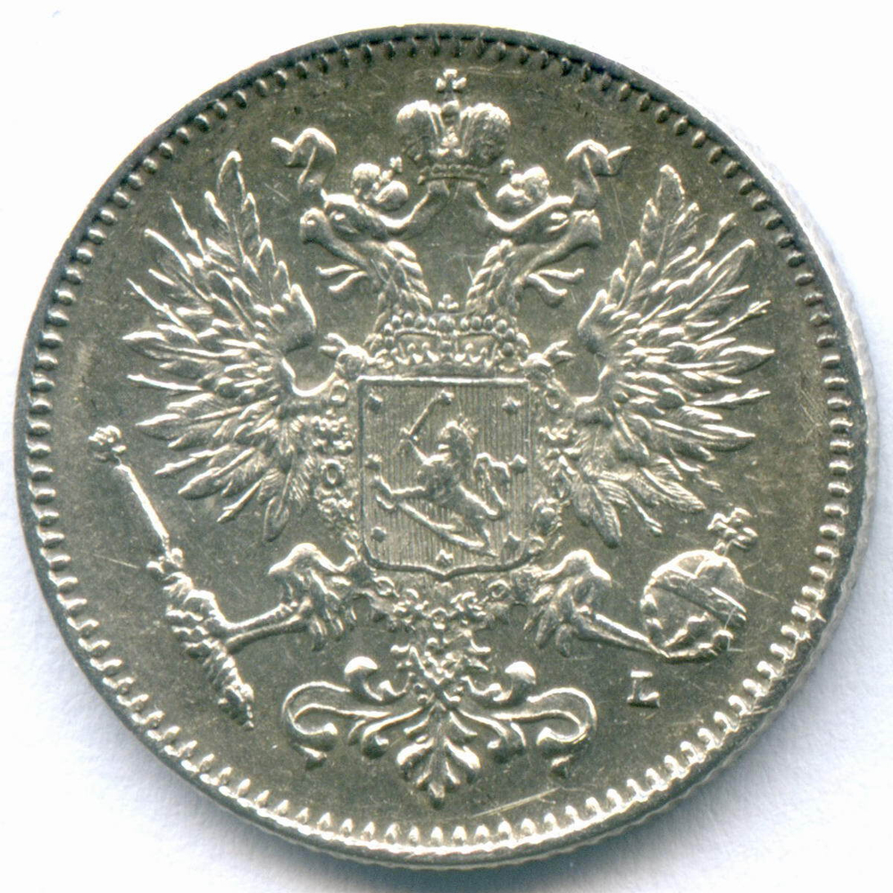 50 пенни 1911 год (L). Россия для Финляндии. XF+