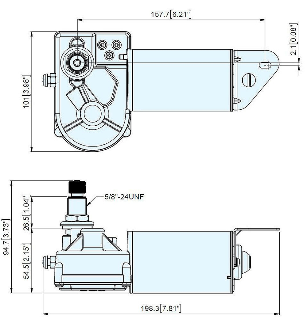 Электропривод стеклоочистителя для лодки/ Электропривод стеклоочистителя для катера ТМС-901, 12 В (10006042)