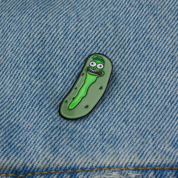Значок металлический на одежду/Пин. Огурчик Рик
