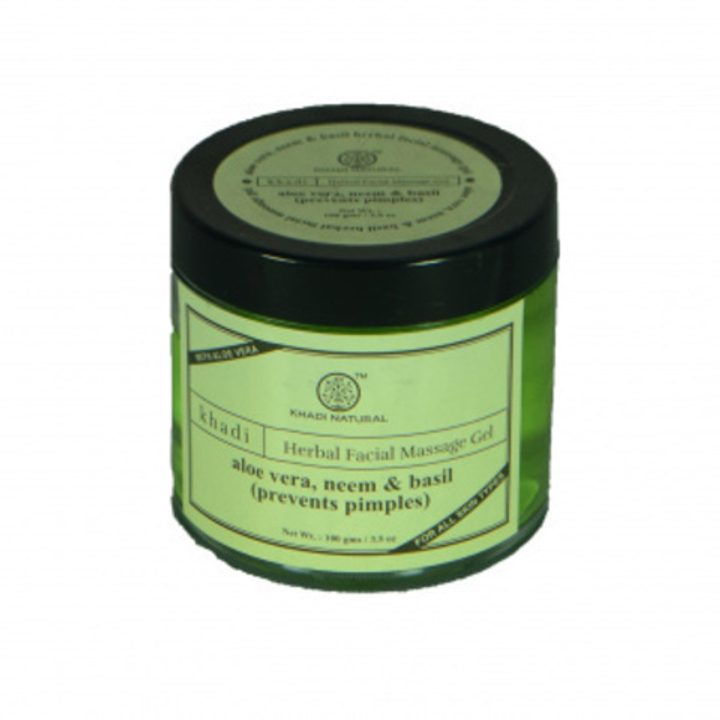 Гель для лица массажный Khadi Natural с алое вера, экстрактами нима, базилика и чайного дерева, 100 гр.