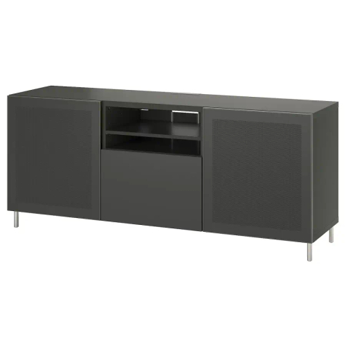 Тумба под ТВ с ящиками - IKEA BESTÅ/BESTA/БЕСТО ИКЕА, 42х74х180 см, серый