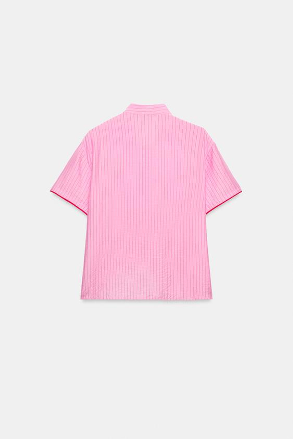 ZARA ТОП В ПОЛОСКУ С БАНТОМ, РОЗОВЫЙ