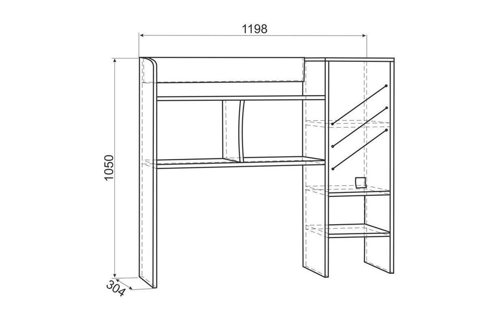 Стол "Энерджи" с надстройкой (дуб сонома/белый), Мебельсон