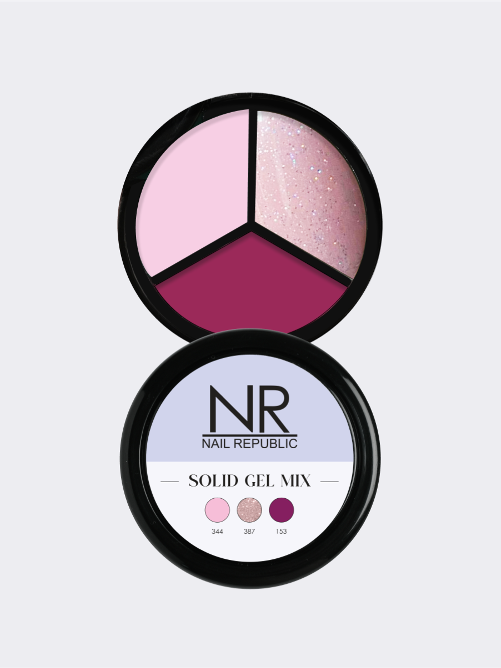 NR Solid Gel Mix Твердые гель-лаки Palette 08 (344, 387, 153), 3х5гр
