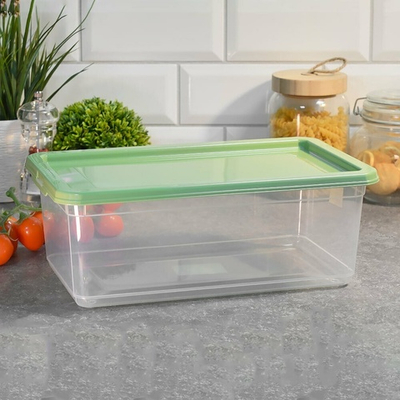 Контейнер для продуктов 5л прямоугольный (зеленый)