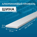 Шина алюминиевая 3х30, 1000 мм НАБОР 2 изделия по 100 см ( 1 метр )