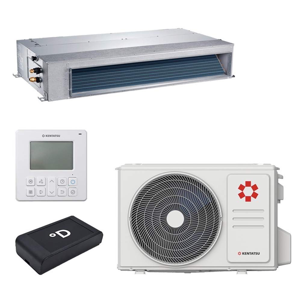 Канальный средненапорный кондиционер инверторного типа Kentatsu Komasu + модуль Wi-Fi