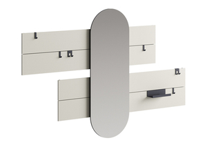 Вешалка Stripe L горизонтальная с зеркалом 60*160 см (серо-бежевый)