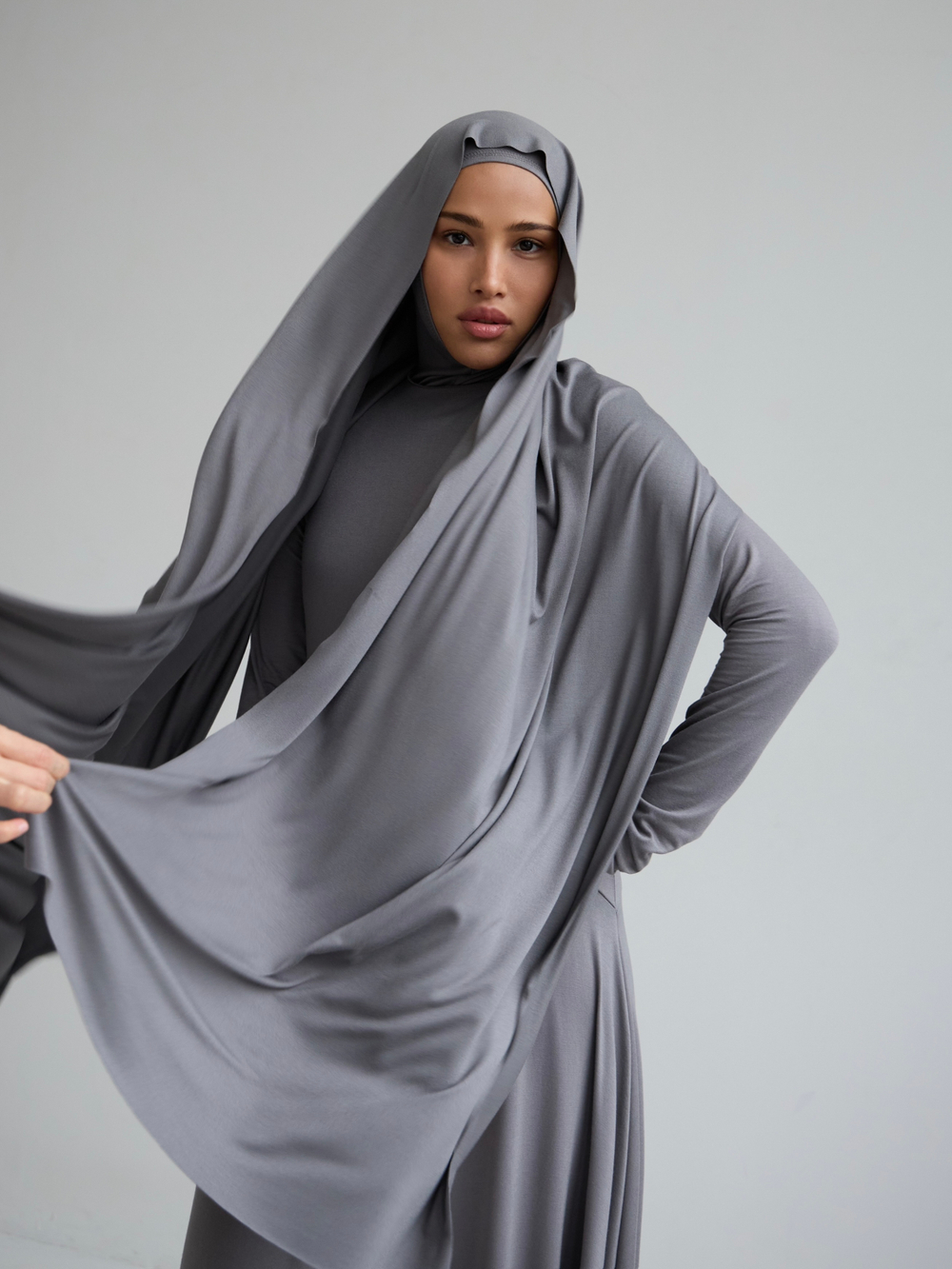 Балаклава утонченная без шва серая