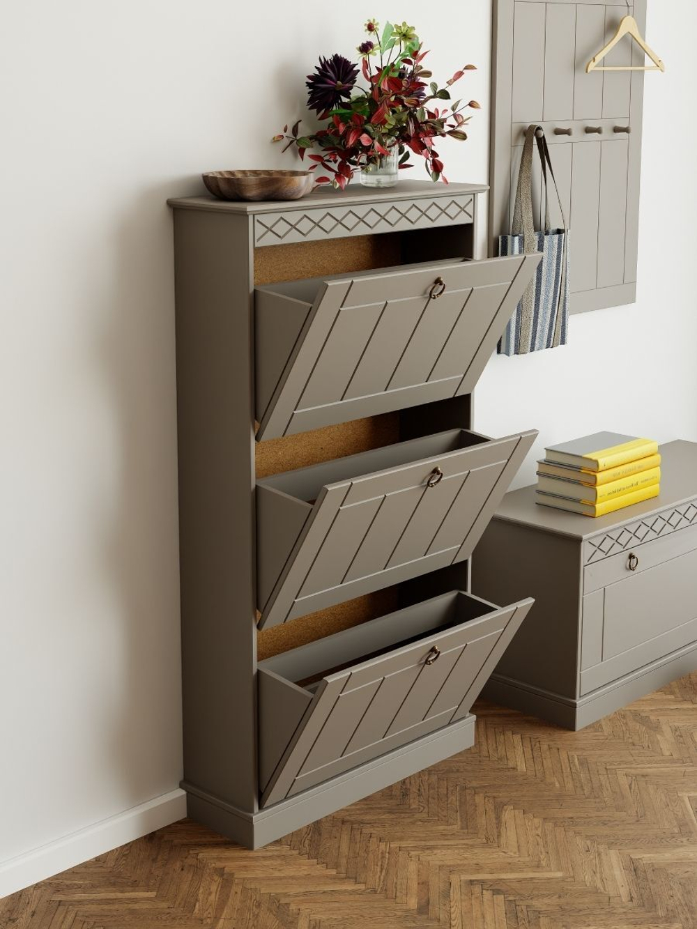 Банкетка Индра из МДФ, серая