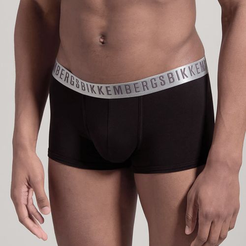 Мужские трусы боксеры черные набор 2в1 Bikkembergs SILVER BKK1UTR11BI