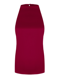 Топ с воротником стойкой из натурального шелка