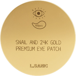 Lsanic Snail Аnd 24K Gold Premium Eye Patch Гидрогелевые патчи для области вокруг глаз с муцином улитки и золотом