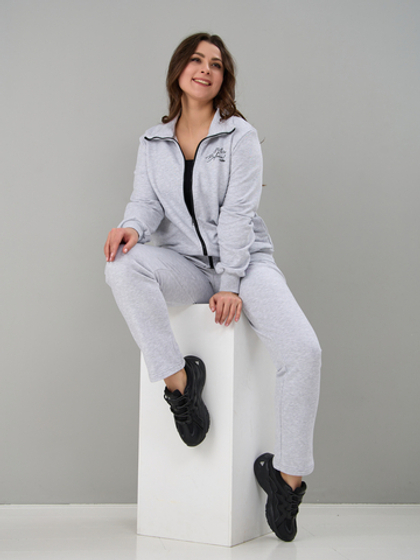 Костюм с брюками КБфп-584/чсерыймеланж-п